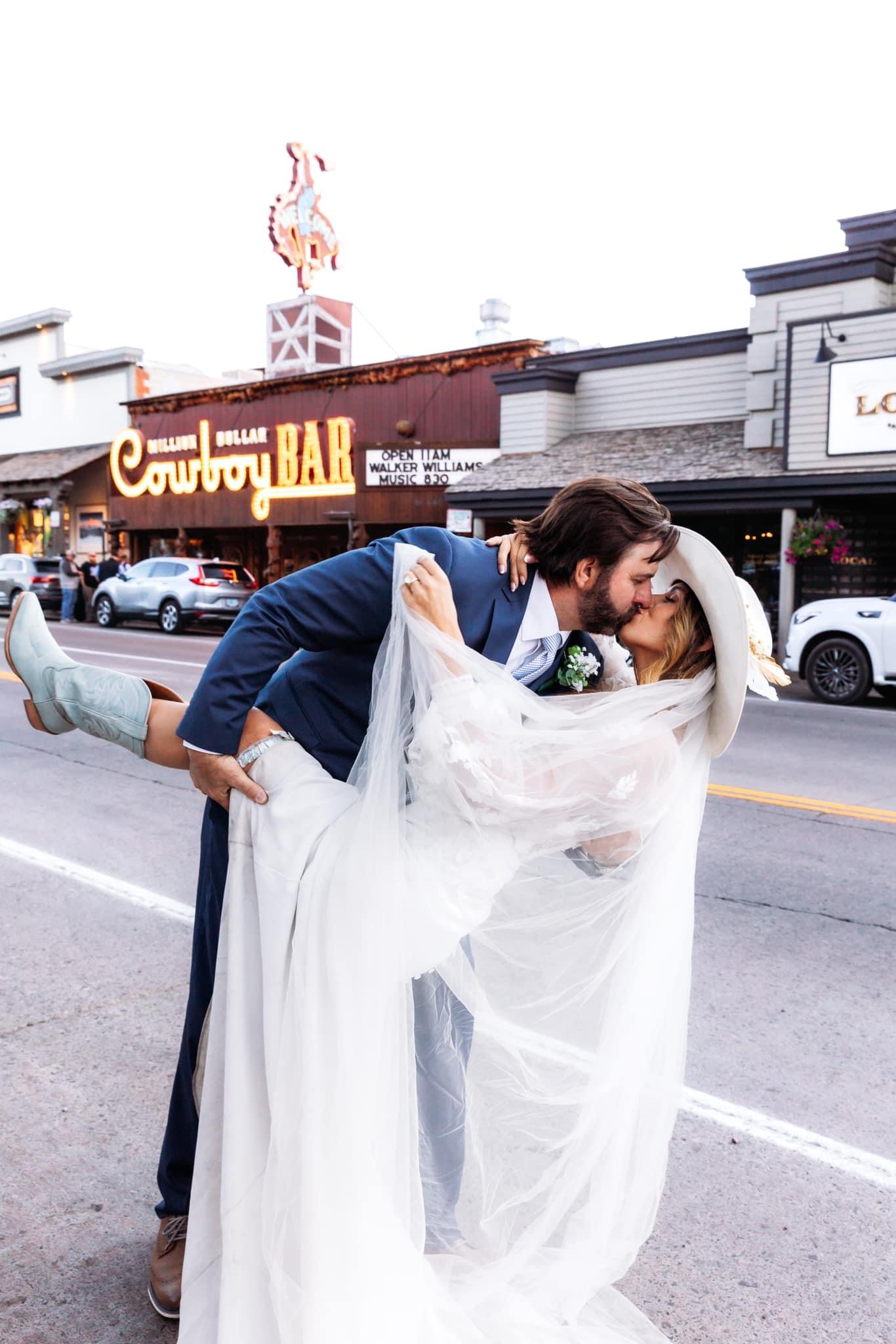 Couple kissing at Million Dollar Cowboy bar